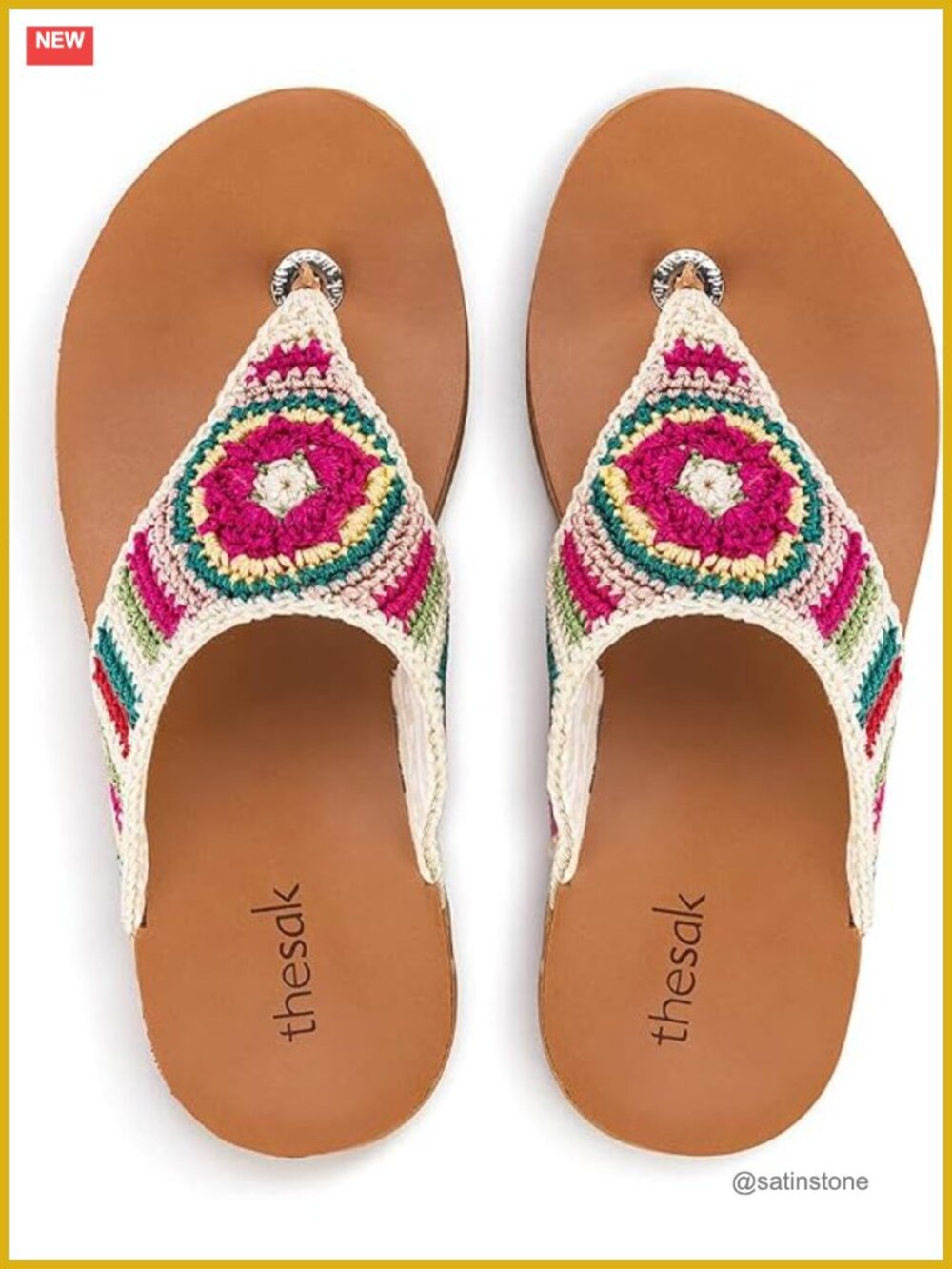 Crochet Slip On Thong Sandals - Lightweight Flat Sandals